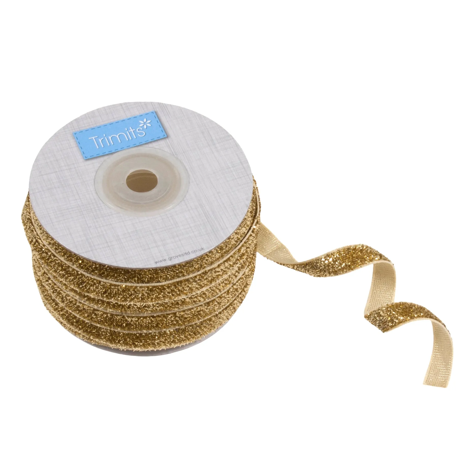 10mm Glitter Velvet Ribbon - Gold