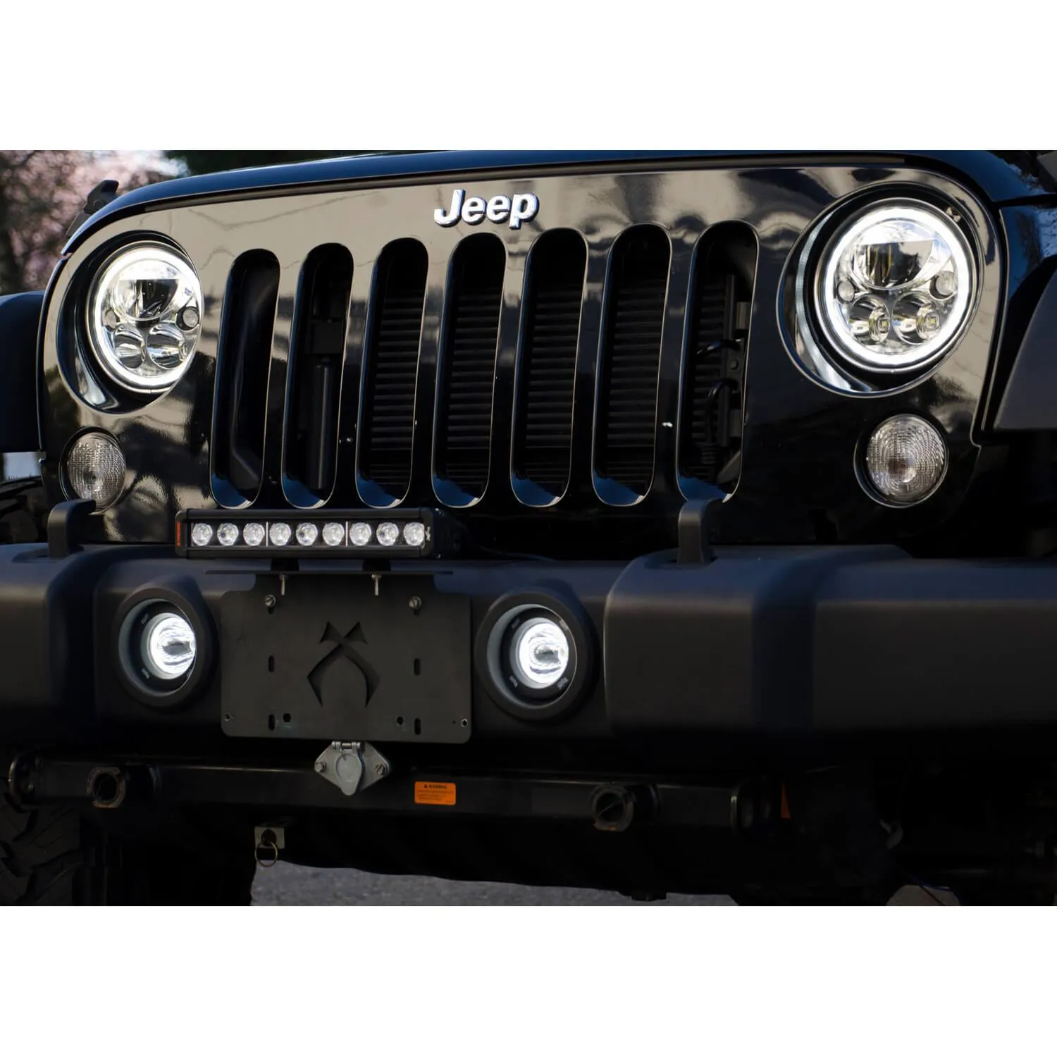 3.7" Optimus Round 15º Beam with Amber Halo LED Light Kit