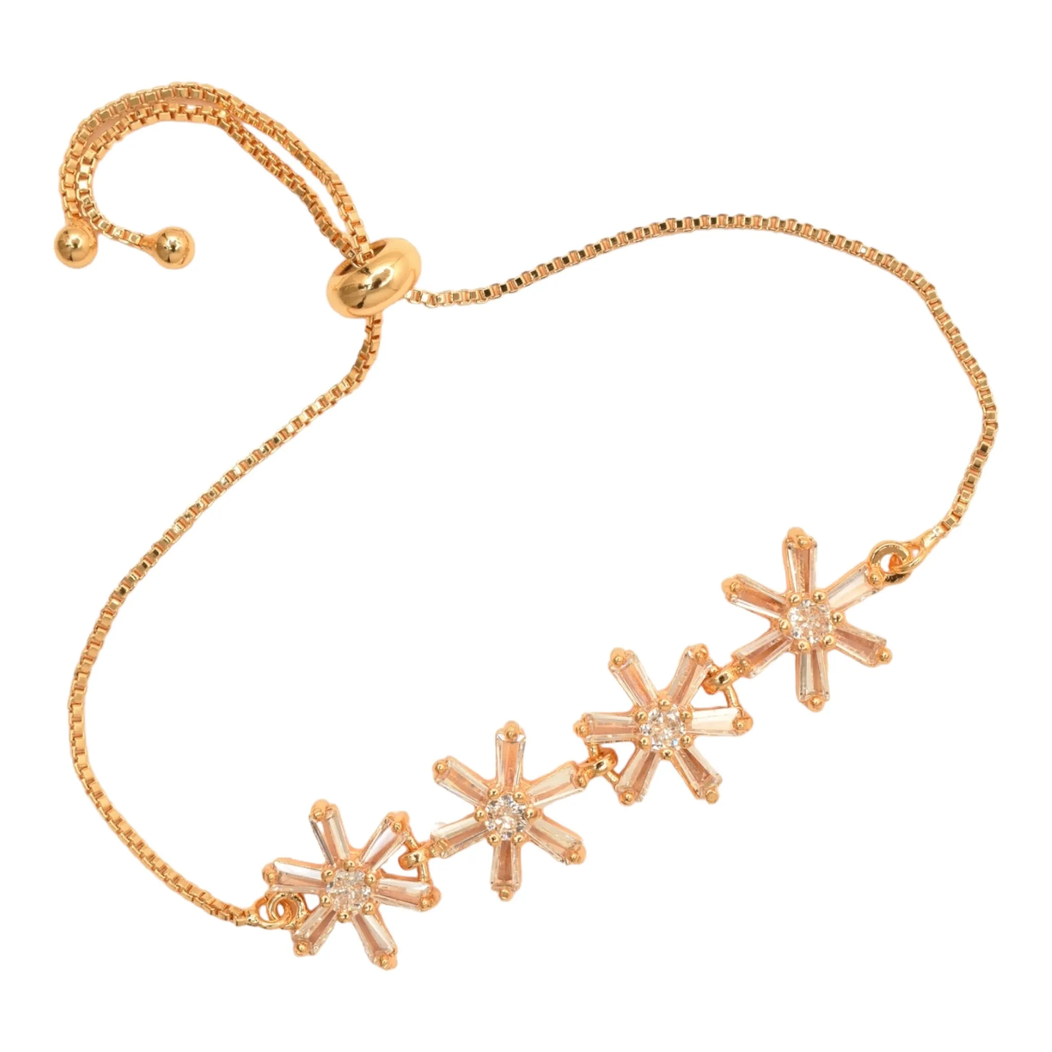 Adjustable Rose Gold CZ: Sparkling Comfort Bracelet