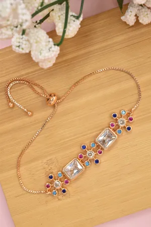 Adjustable Rose Gold CZ: Sparkling Versatile Bracelet