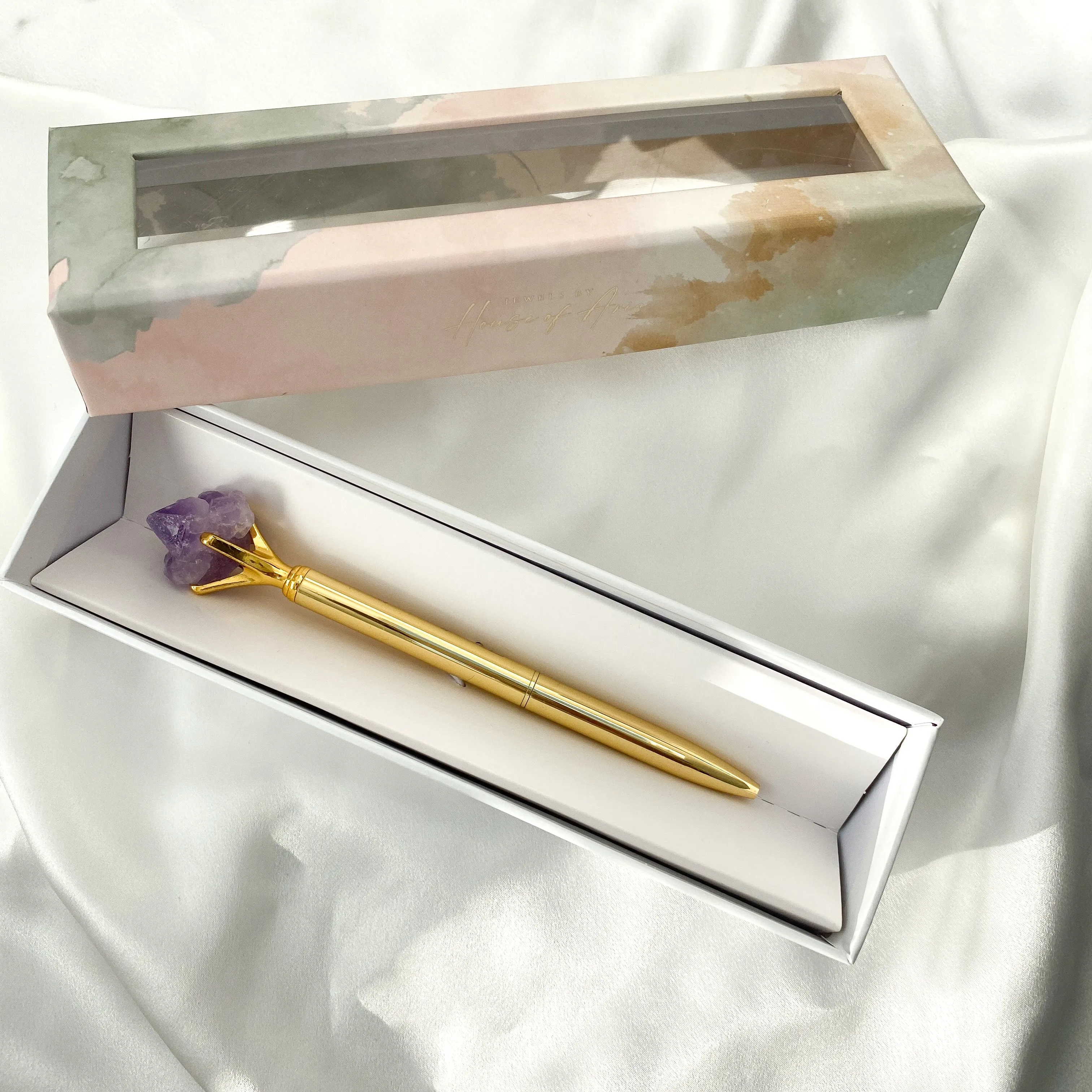 Amethyst Crystal Pen (Gold/ Silver/ Rose Gold)