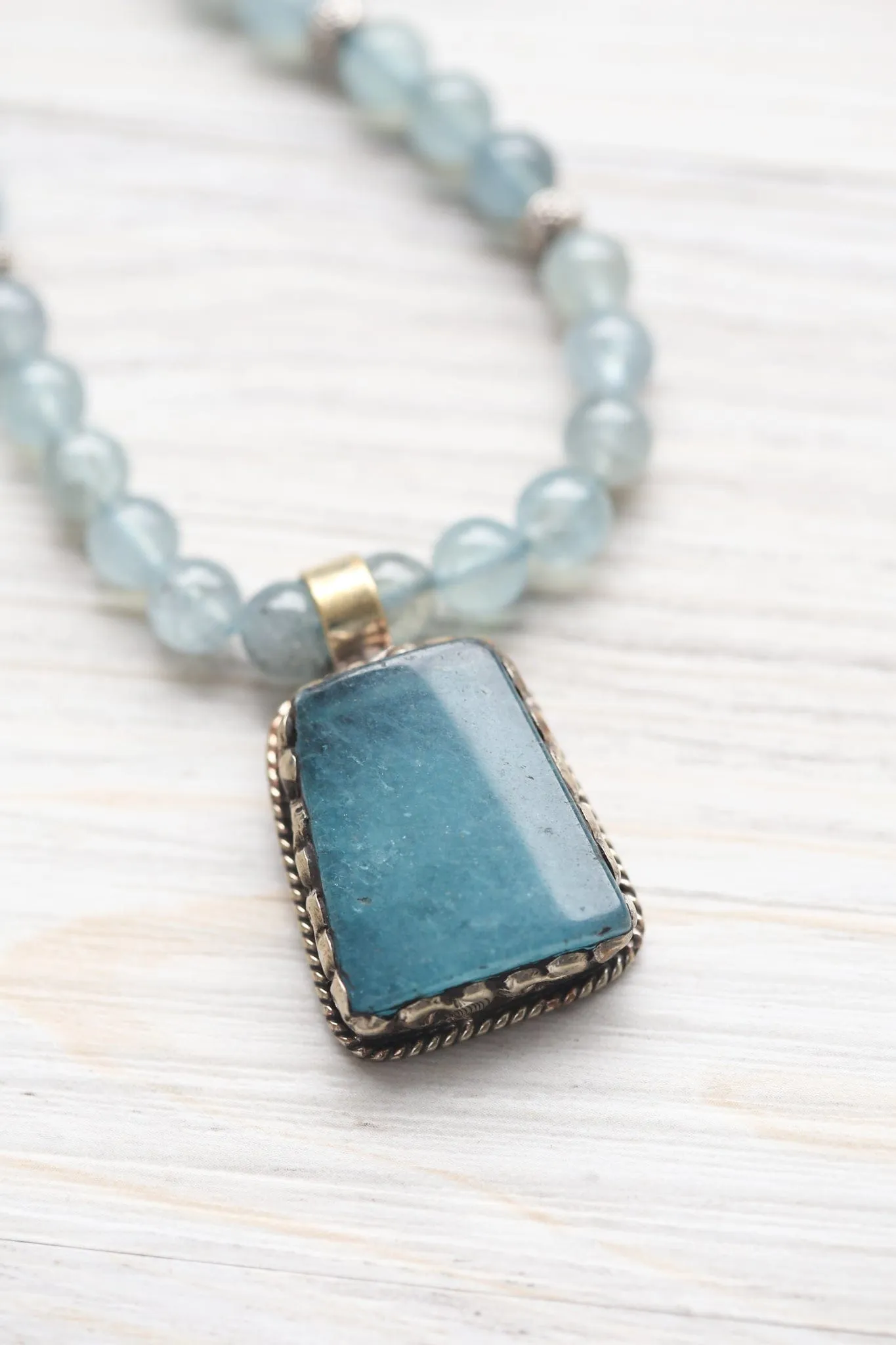 Aquamarine Serenity Mala & Bracelet Set