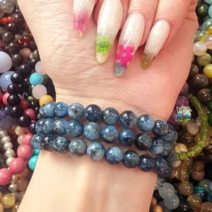 Aquamarine with Biotite Bracelet for Calm Communication and Healing