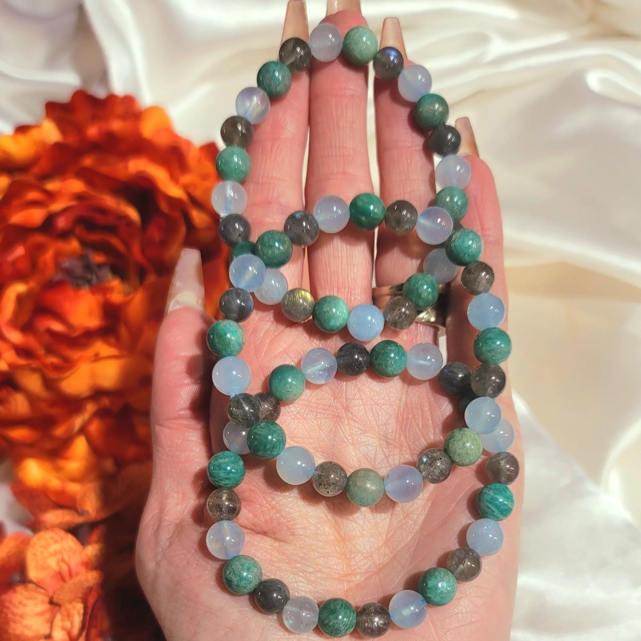 Aquarius Bracelet (Amazonite, Aquamarine and Labradorite) *High Quality* for Calmly Speaking your Truth