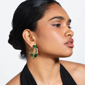 Begum Haute Evergreen Two Tone Hoops