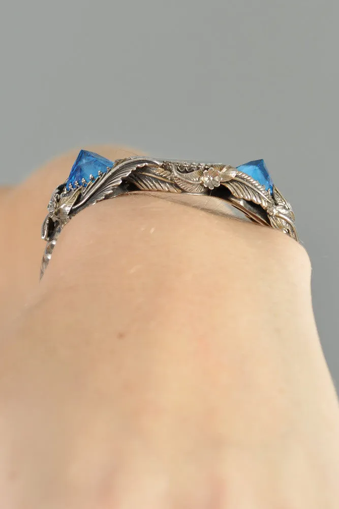 Bob Stringer Sterling Silver   Topaz Buffalo Cuff