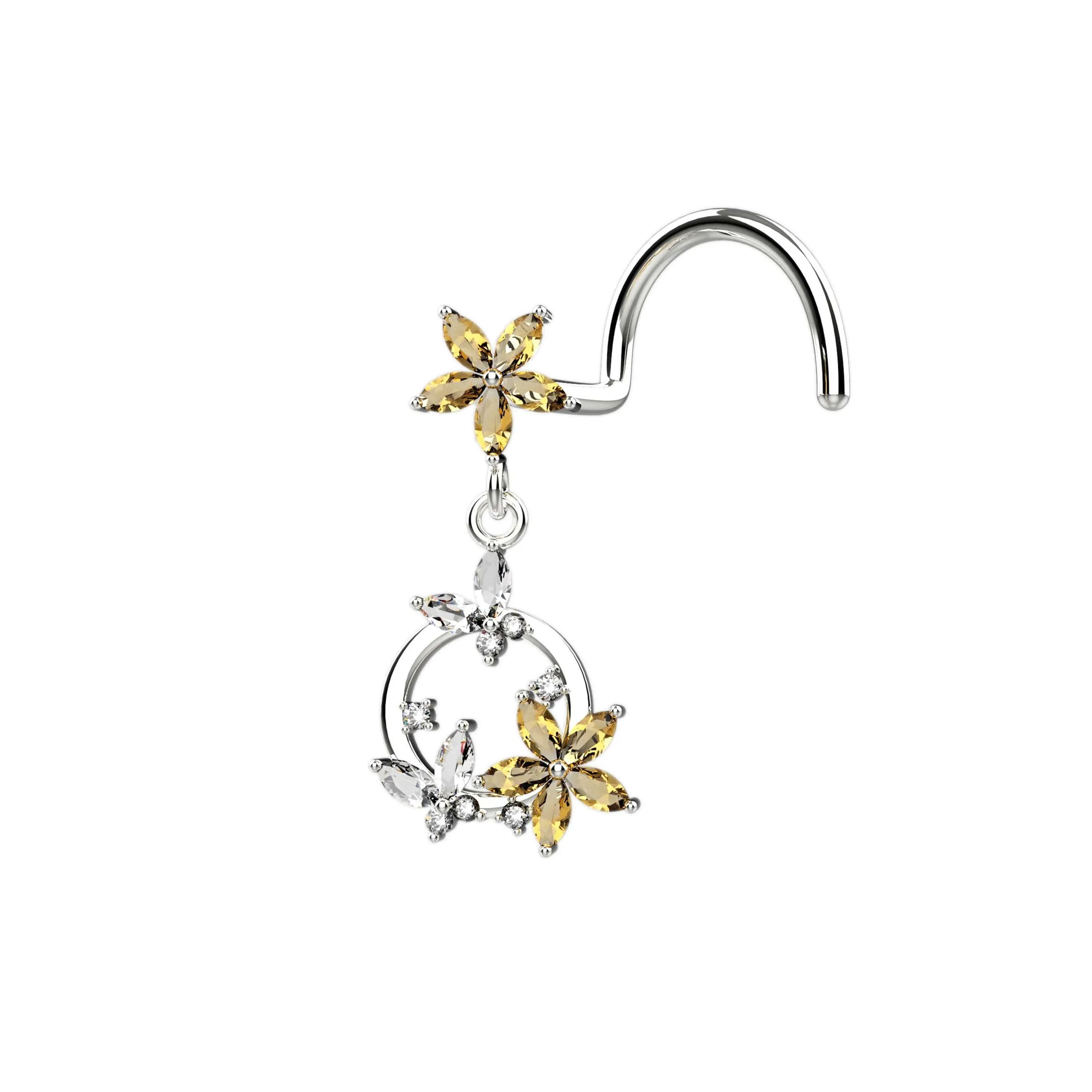 Butterfly Dangle Nose Ring – Gold Piercing Jewelry for Women