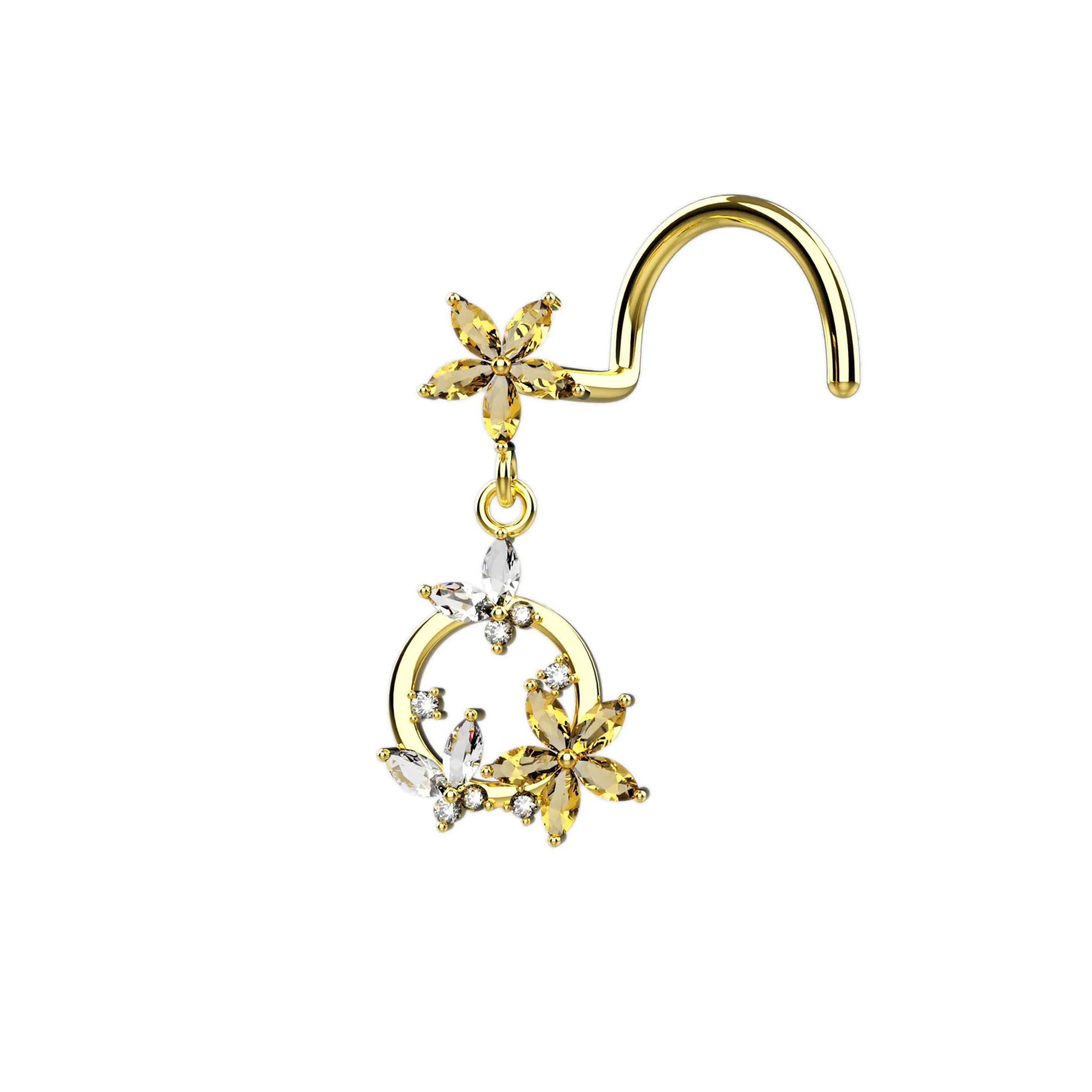 Butterfly Dangle Nose Ring – Gold Piercing Jewelry for Women