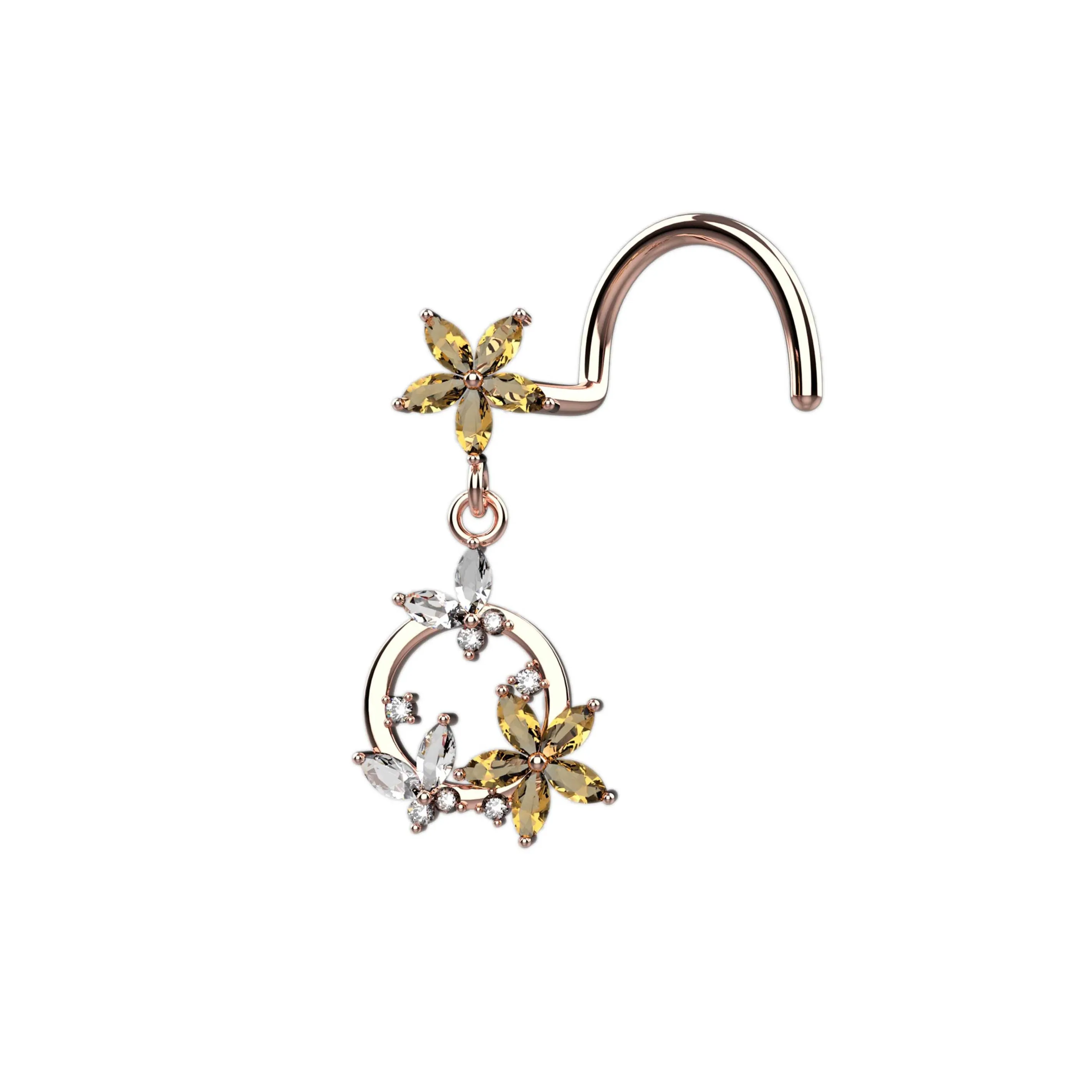 Butterfly Dangle Nose Ring – Gold Piercing Jewelry for Women