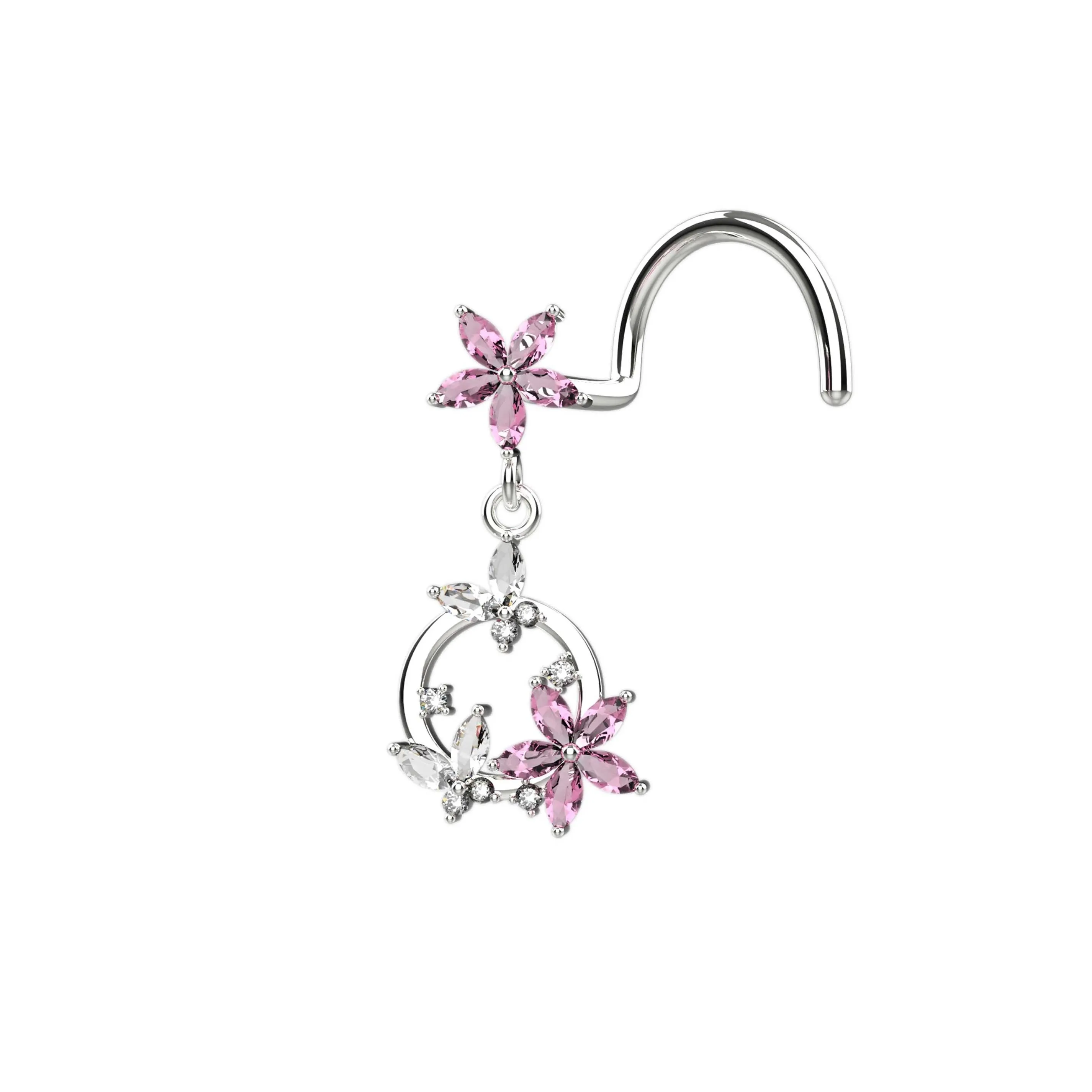 butterfly dangle nose ring – Indian nose Picrcing jewelry