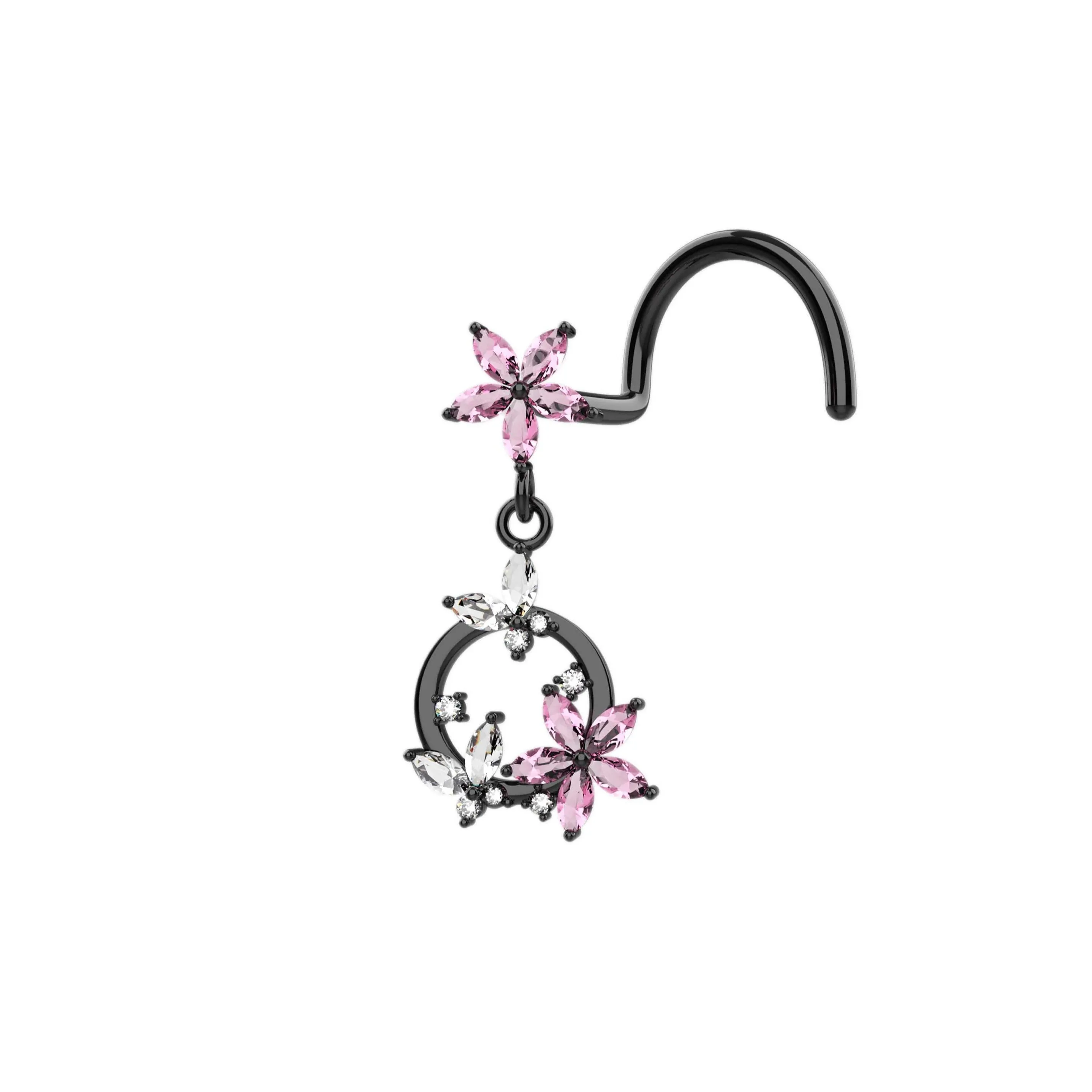 butterfly dangle nose ring – Indian nose Picrcing jewelry