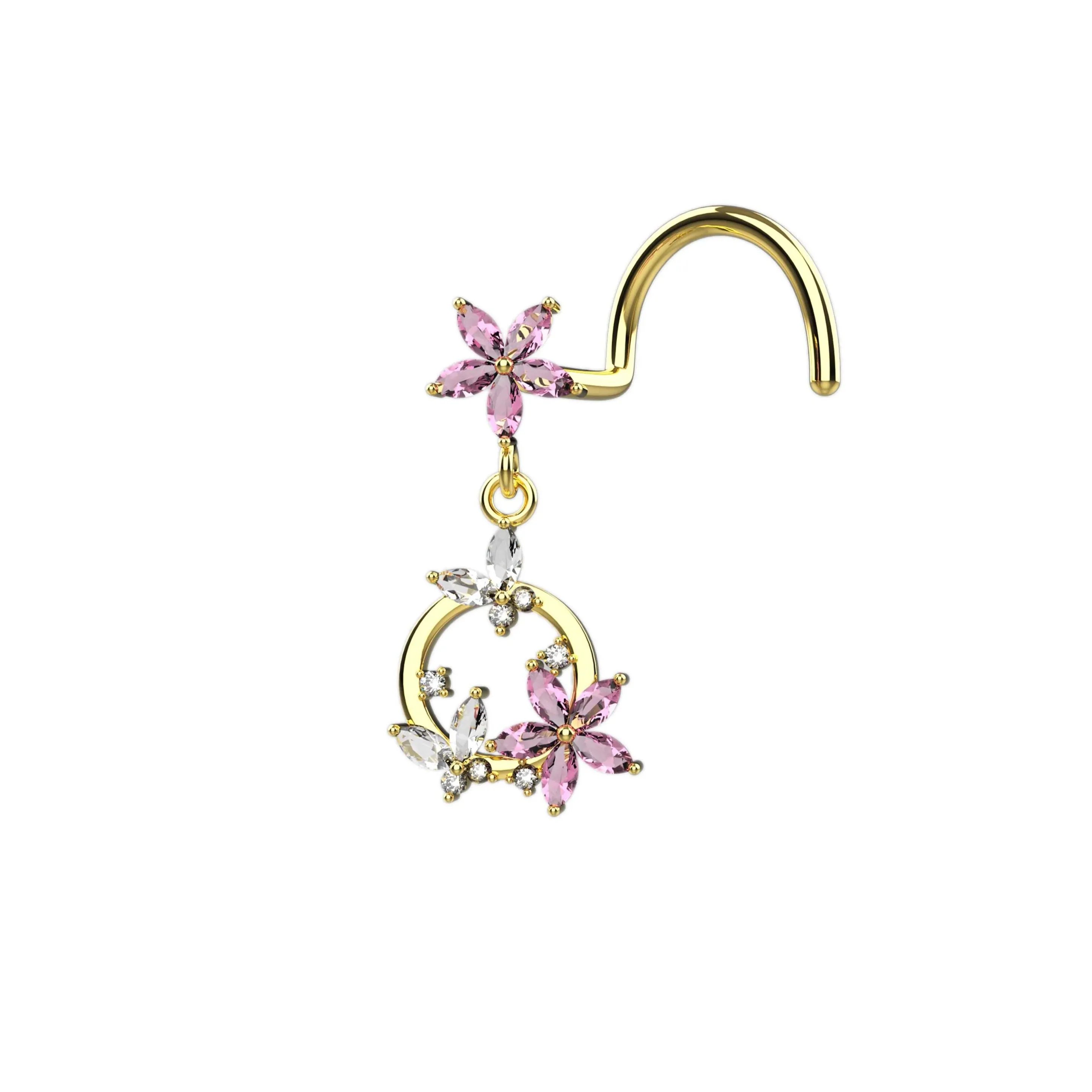 butterfly dangle nose ring – Indian nose Picrcing jewelry