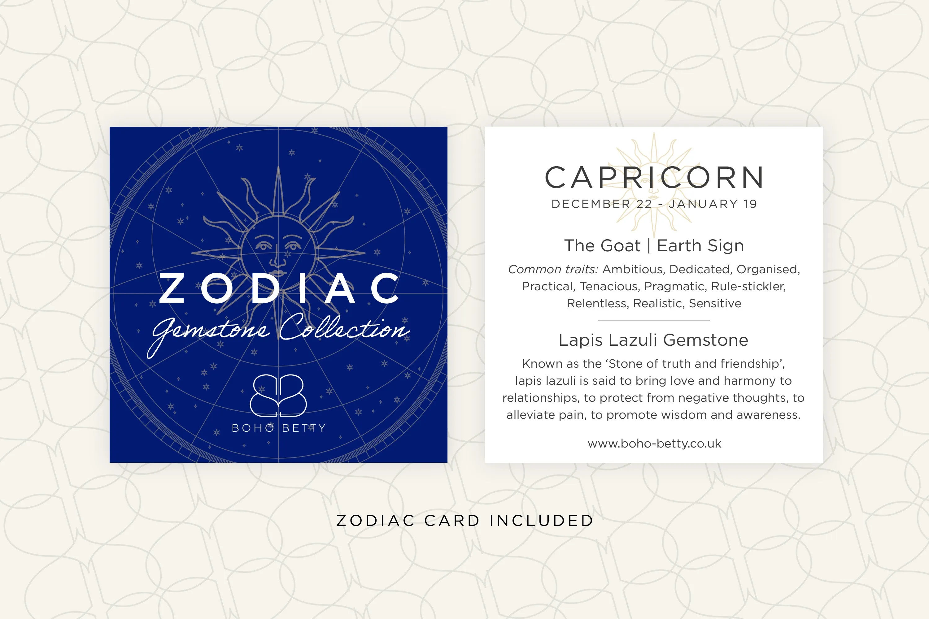 Capricorn Zodiac Gemstone Silver Bracelet