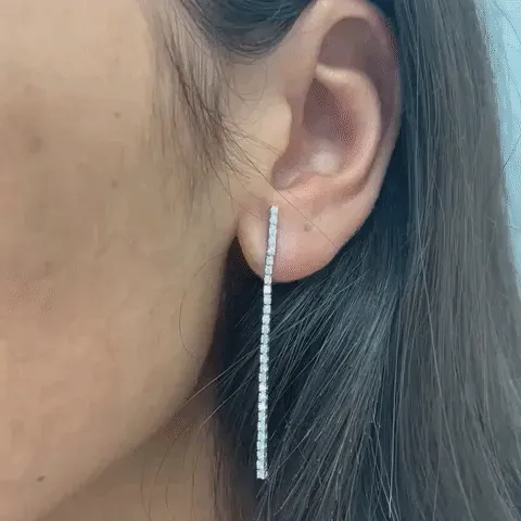 Diamond Line Tennis Earrings (0.60 ct.) in 14K Gold