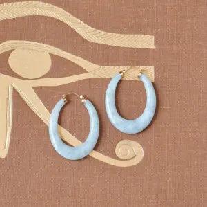 Elongated Oval Jade Earrings