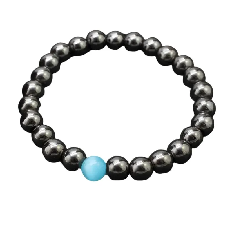 Focused Aquamarine Hematite Bracelet