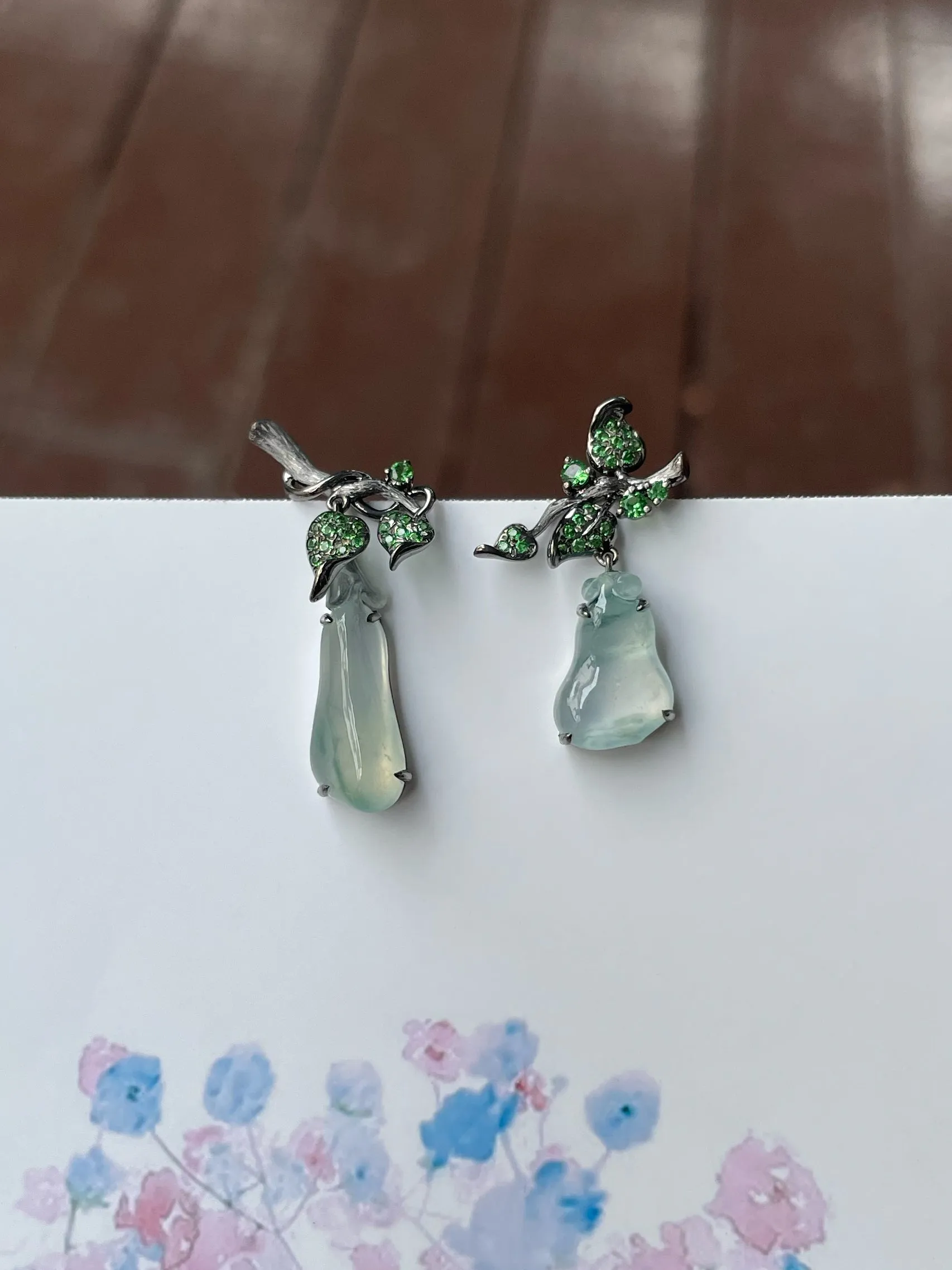 Icy Jade Earrings - Gourds (NJE205)