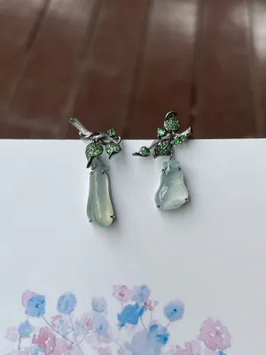 Icy Jade Earrings - Gourds (NJE205)