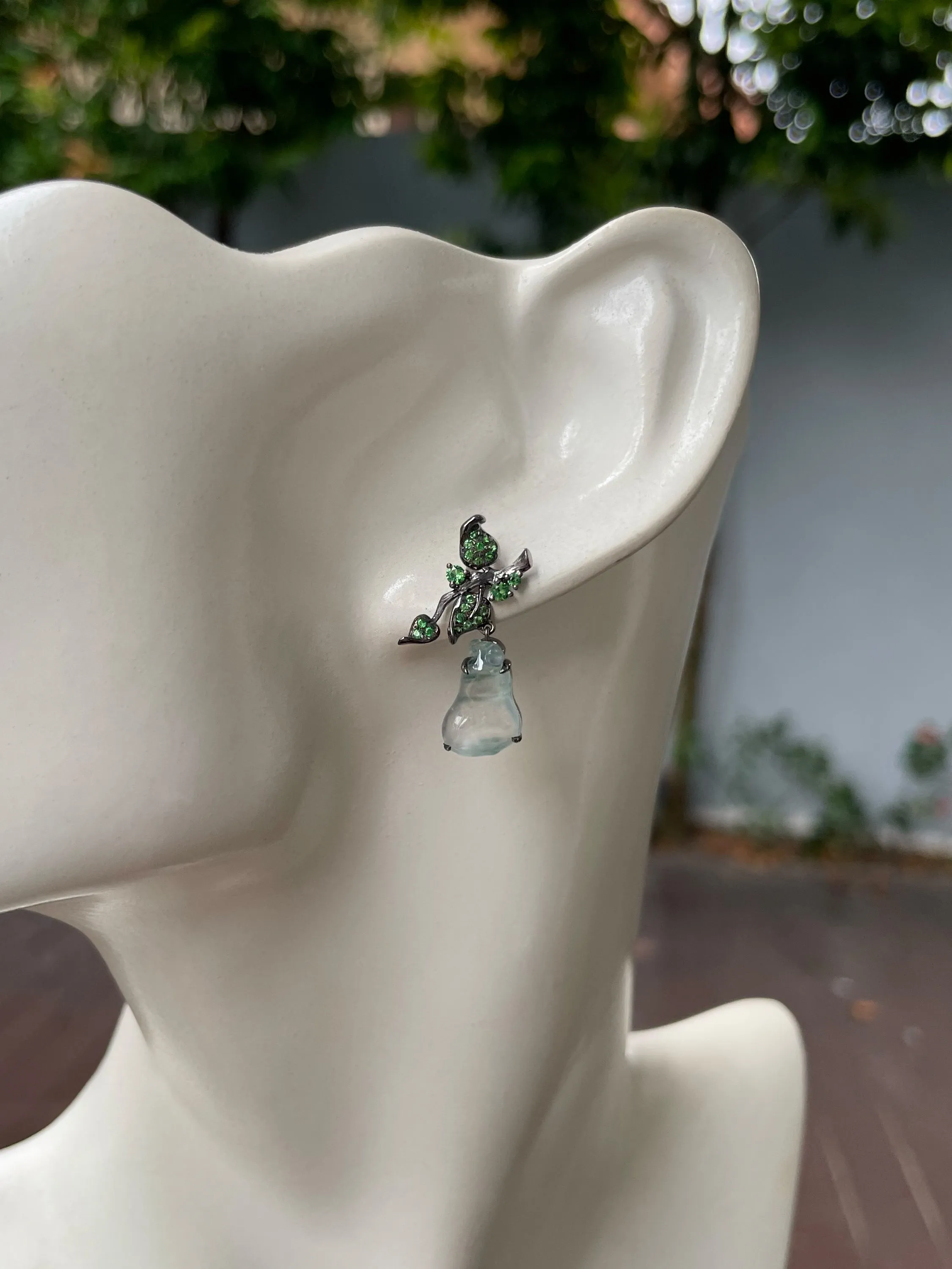 Icy Jade Earrings - Gourds (NJE205)