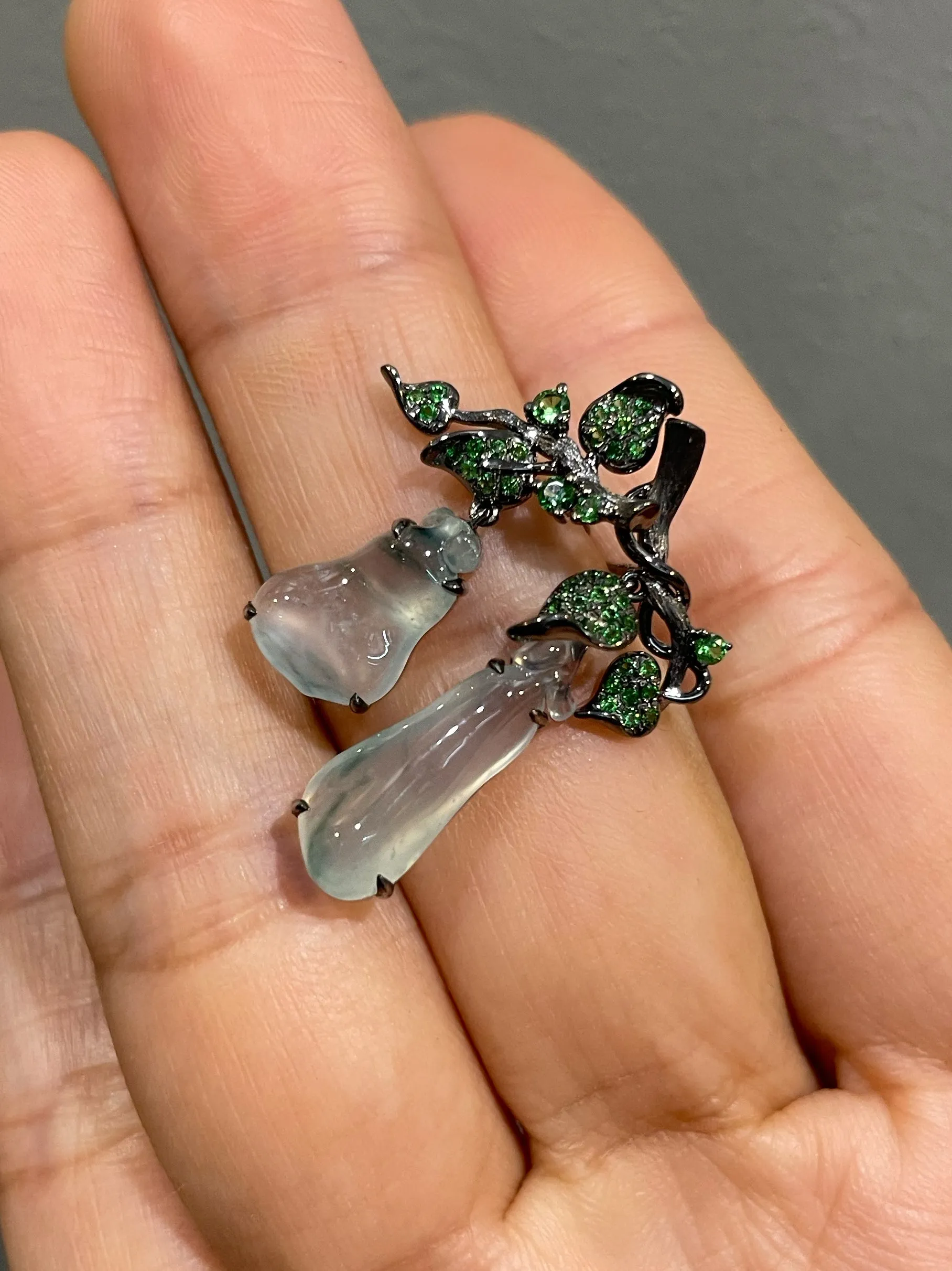 Icy Jade Earrings - Gourds (NJE205)
