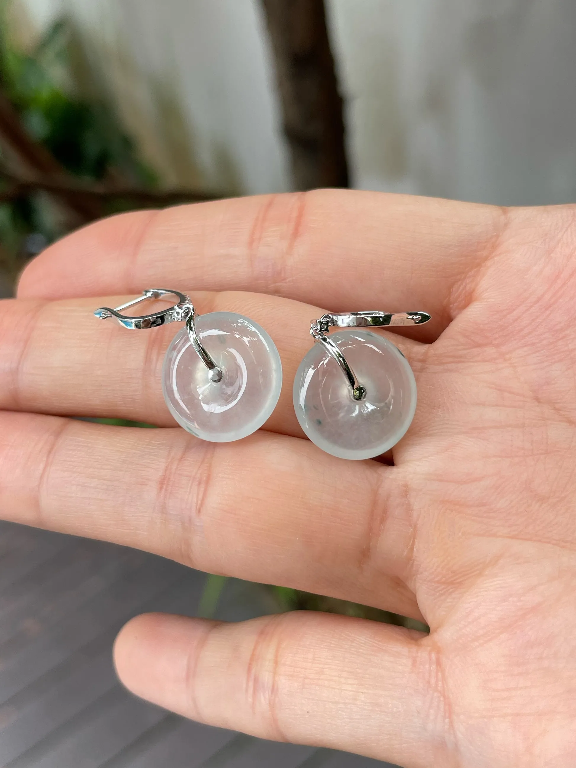 Icy Jade Earrings - Safety Coin (NJE120)