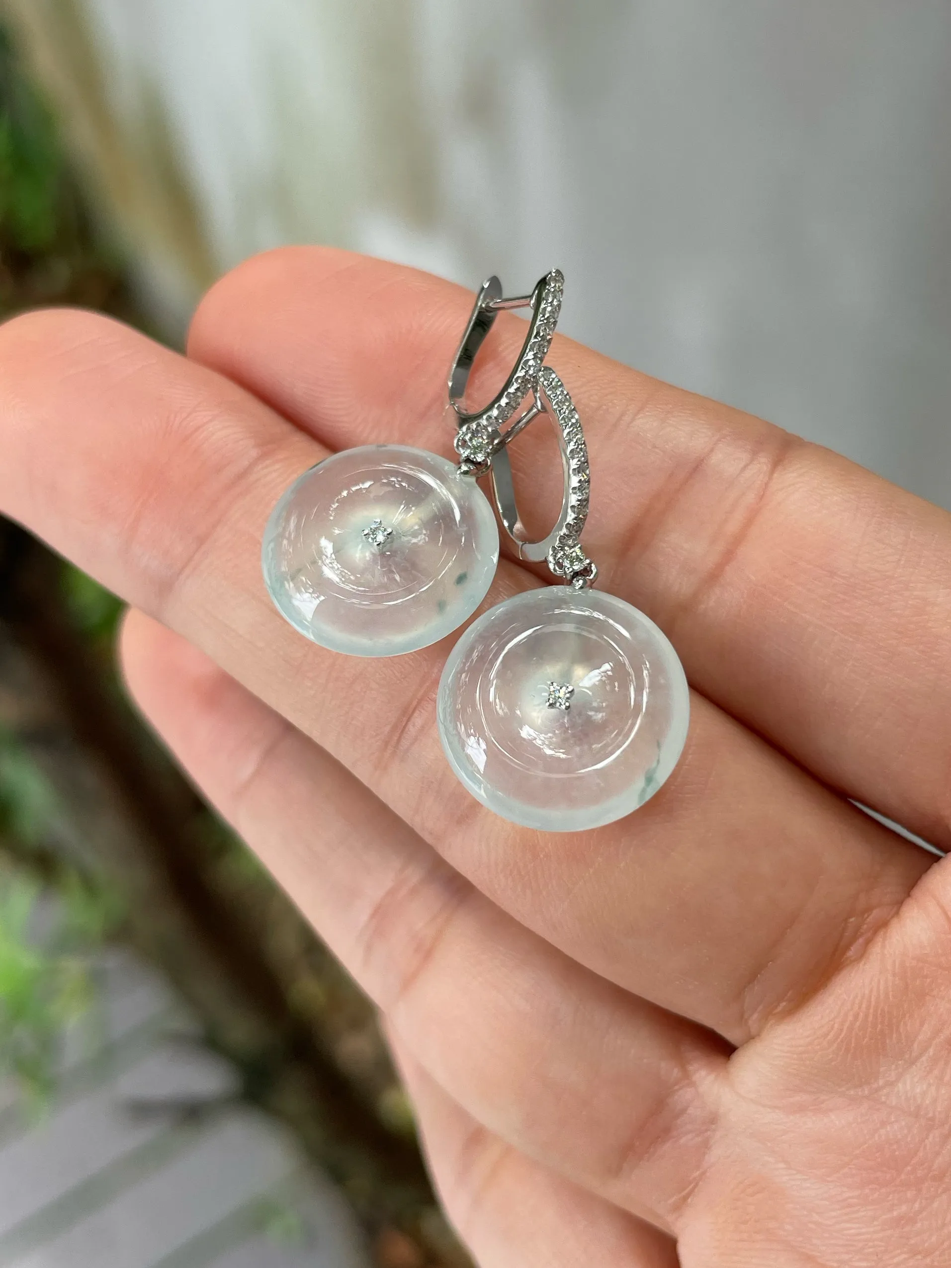 Icy Jade Earrings - Safety Coin (NJE120)