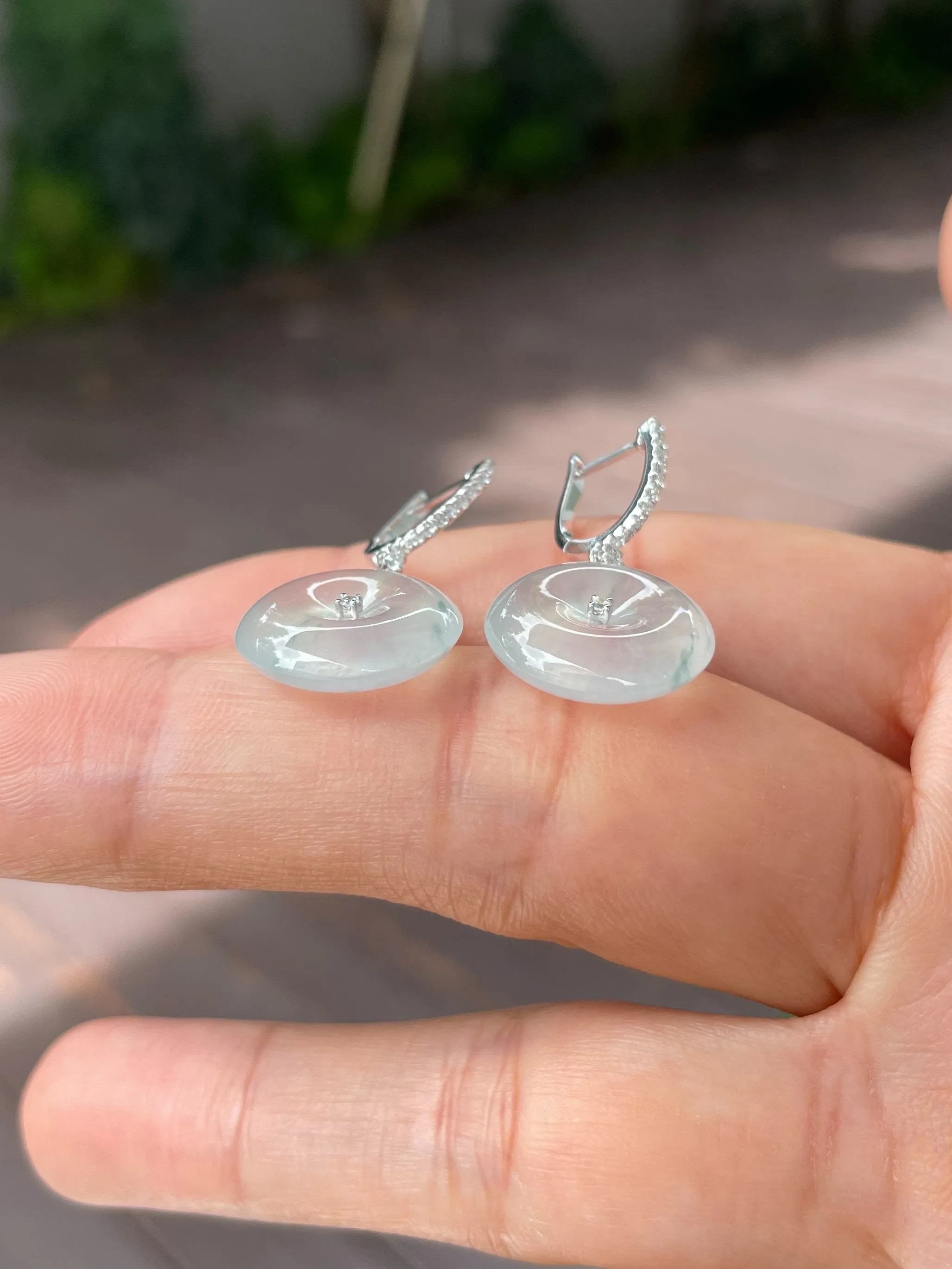 Icy Jade Earrings - Safety Coin (NJE120)