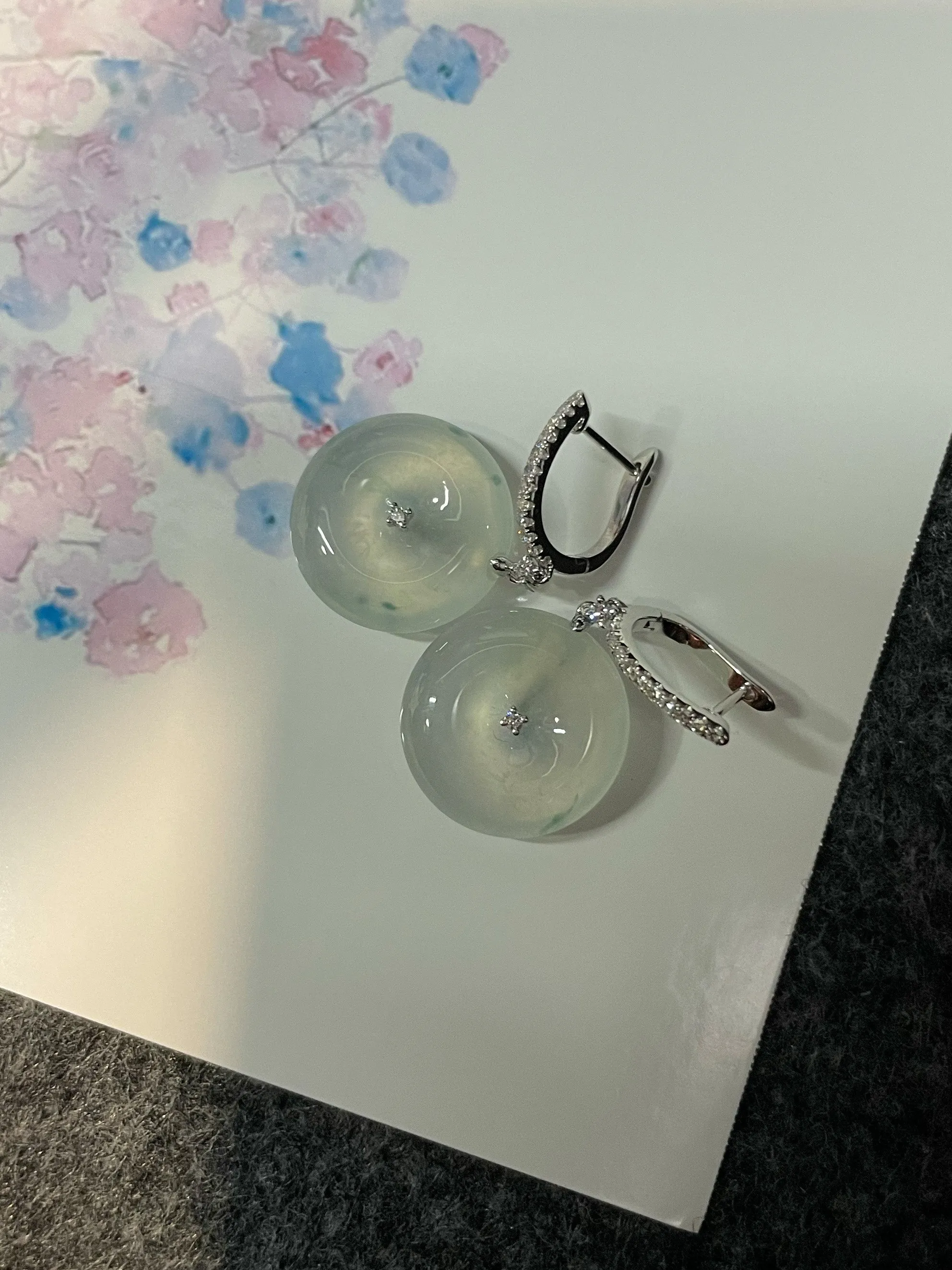 Icy Jade Earrings - Safety Coin (NJE120)