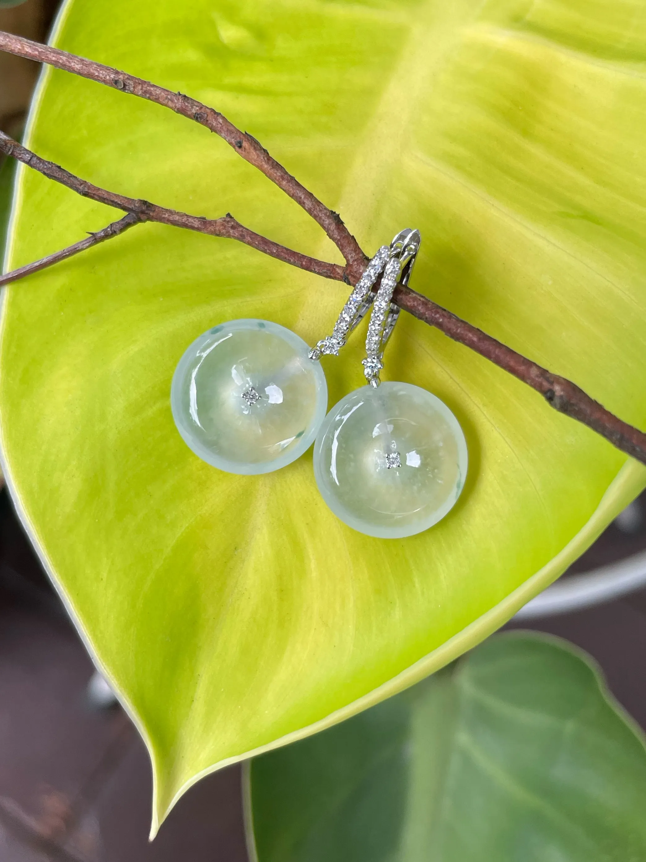 Icy Jade Earrings - Safety Coin (NJE120)
