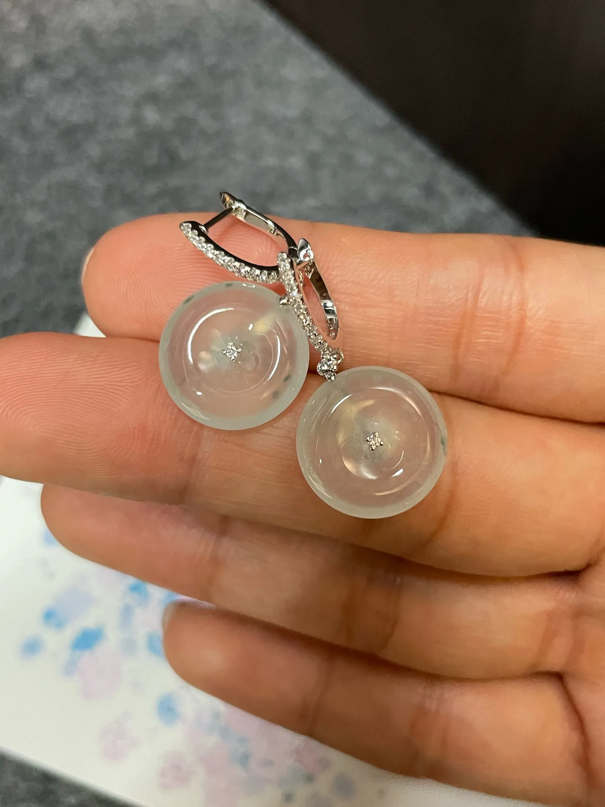 Icy Jade Earrings - Safety Coin (NJE120)