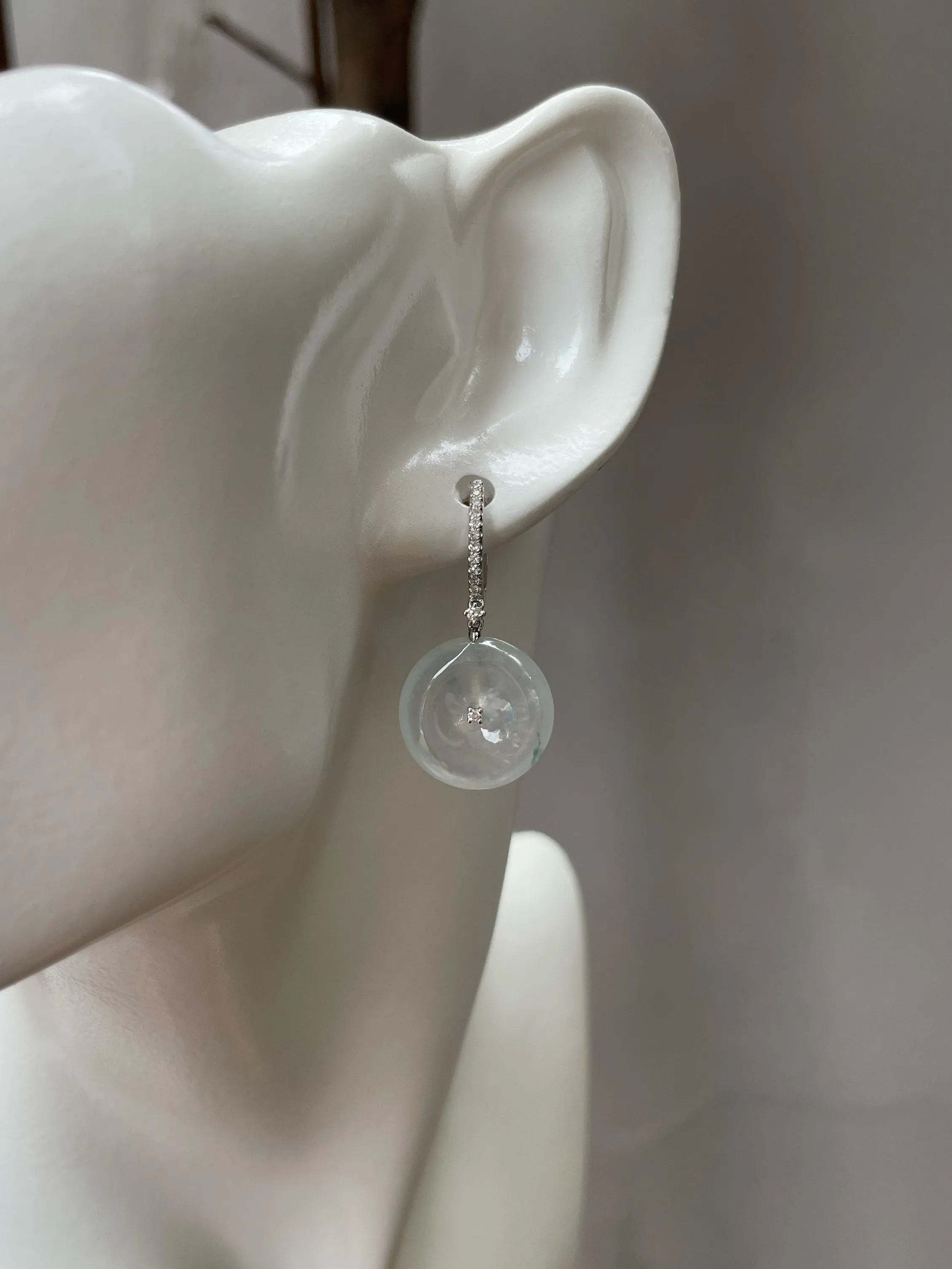 Icy Jade Earrings - Safety Coin (NJE120)