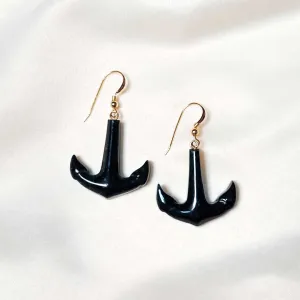 Jade Anchor Earrings