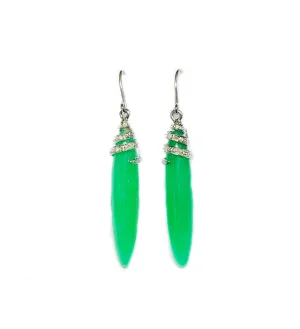 Jade Cylinder Earrings (14K)