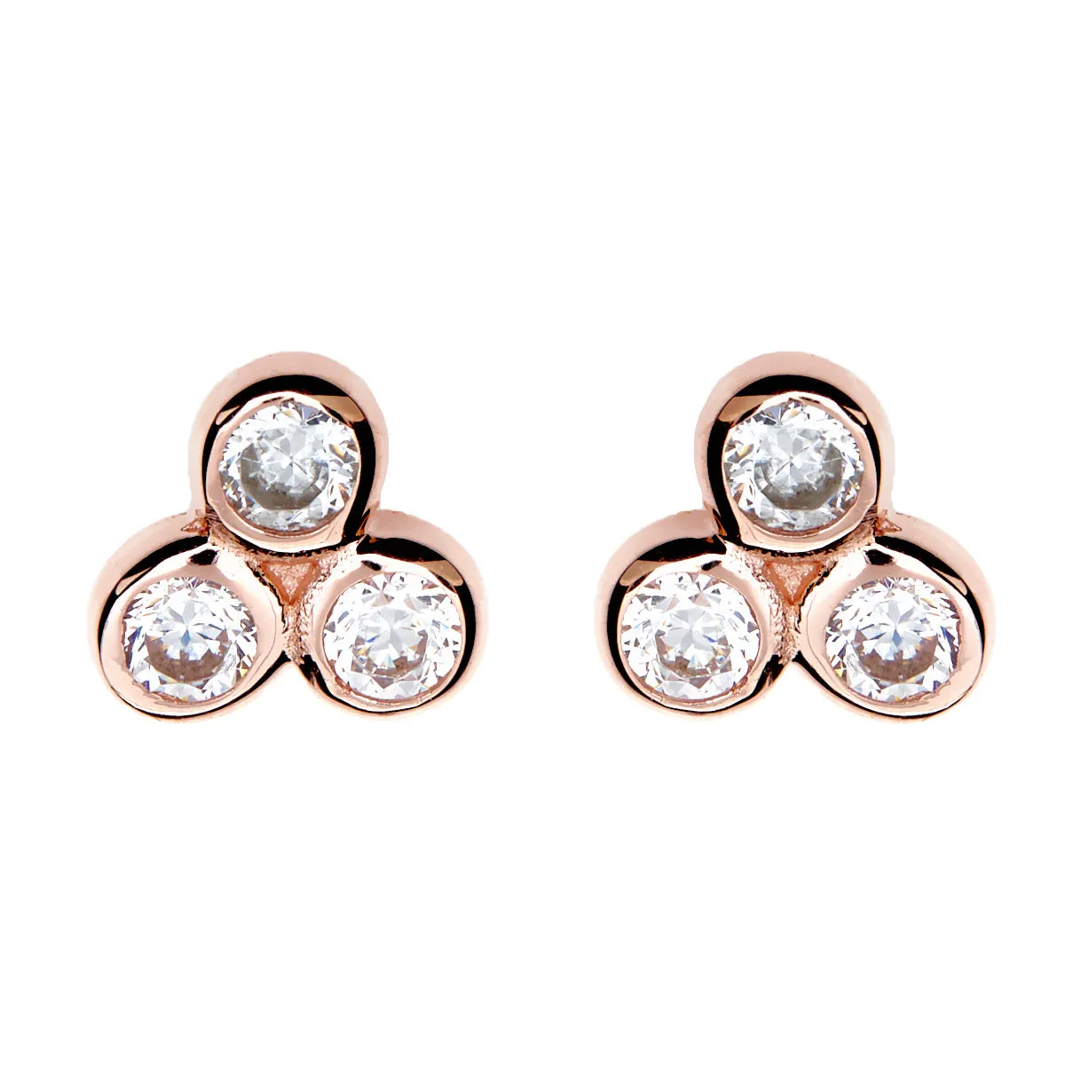 Jade Rose Gold Stud Earrings