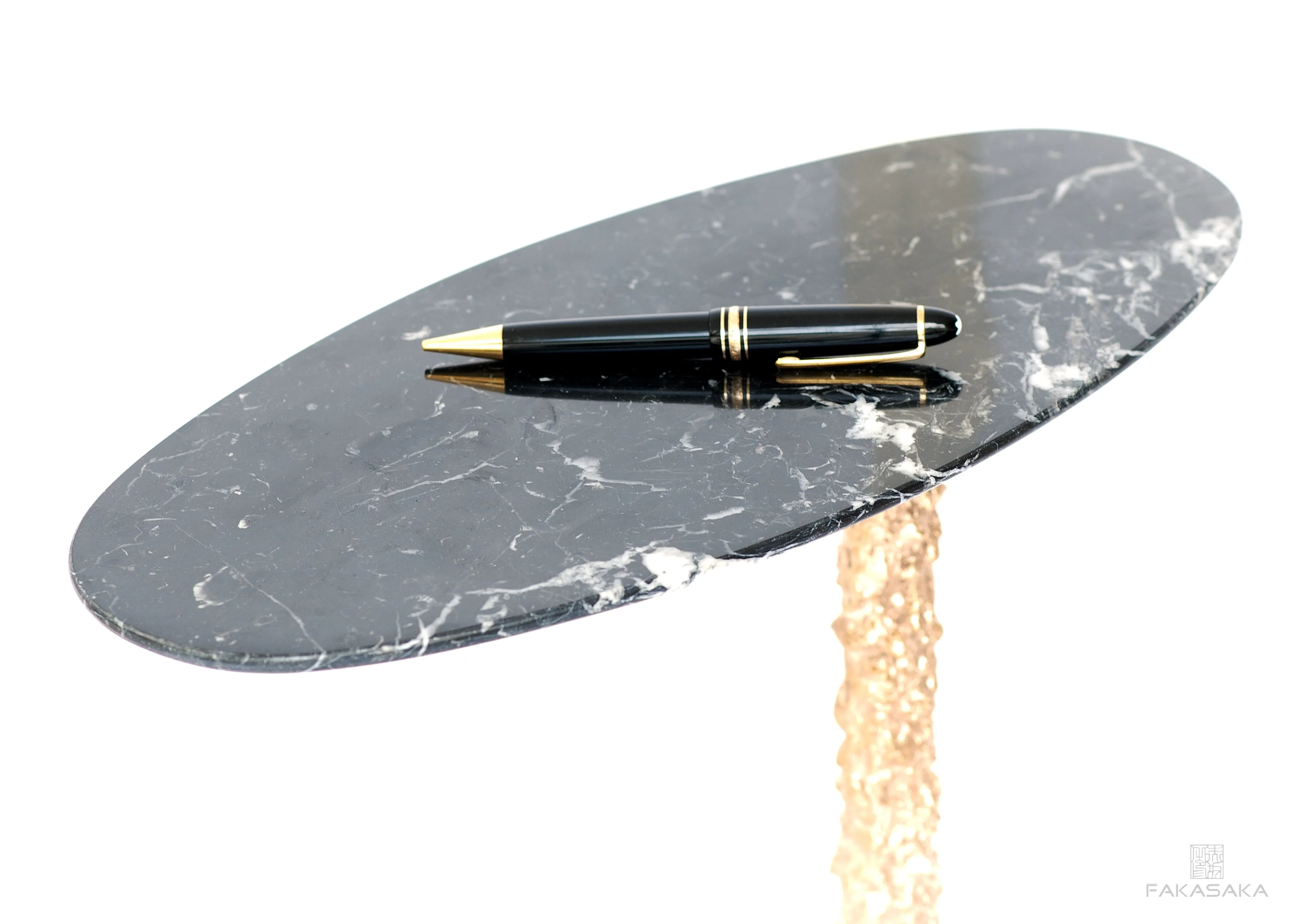 KEEF DRINK TABLE <br><br>NERO MARQUINA MARBLE<br>POLISHED BRONZE