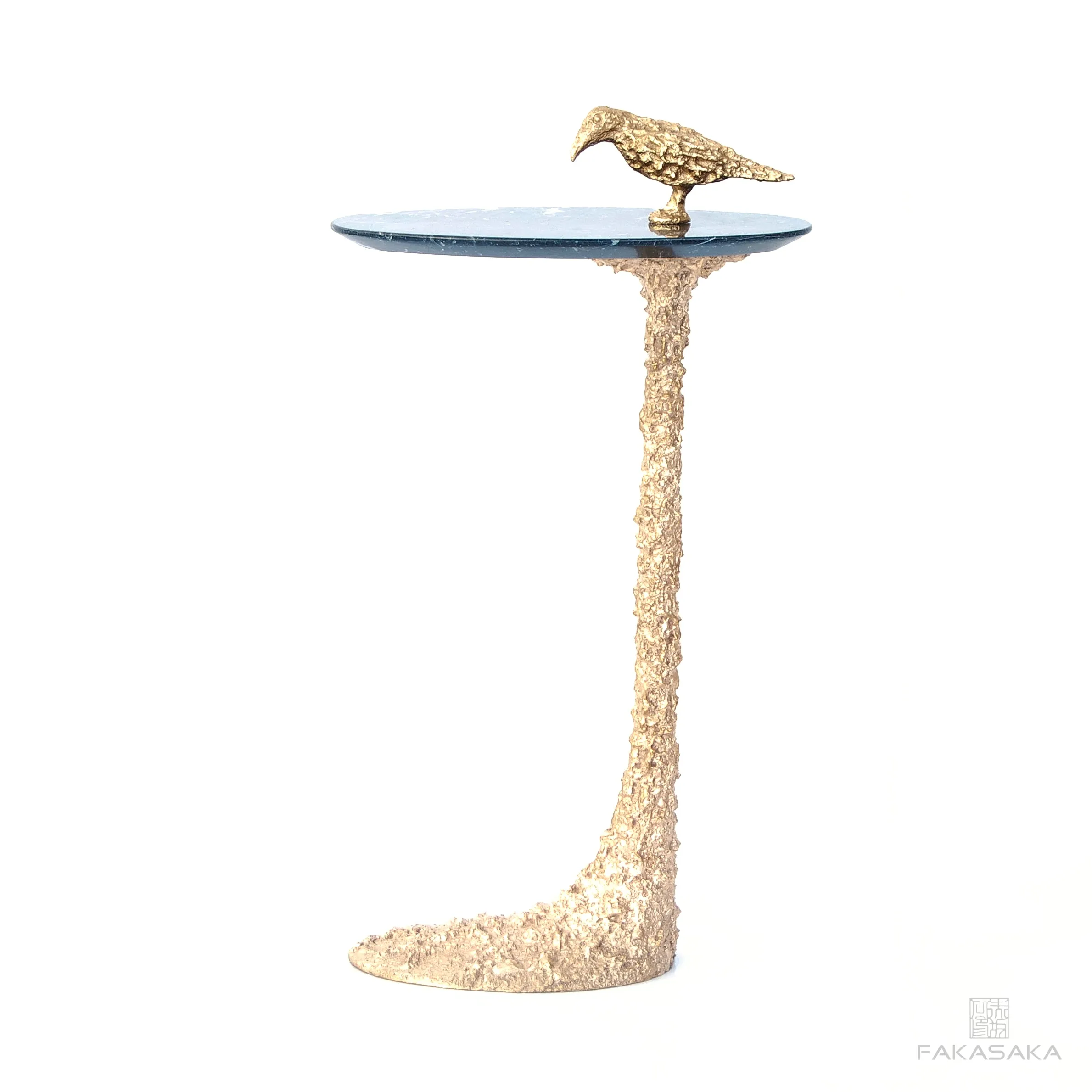 KEEF DRINK TABLE <br><br>NERO MARQUINA MARBLE<br>POLISHED BRONZE