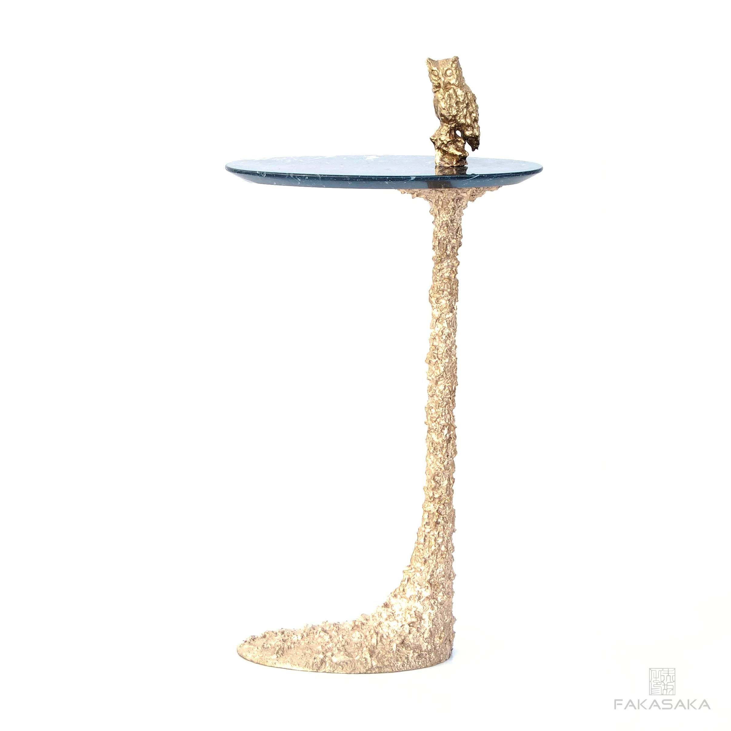 KEEF DRINK TABLE <br><br>NERO MARQUINA MARBLE<br>POLISHED BRONZE