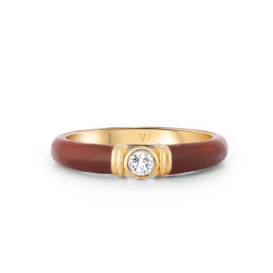 Kiki Brown Enamel Ring