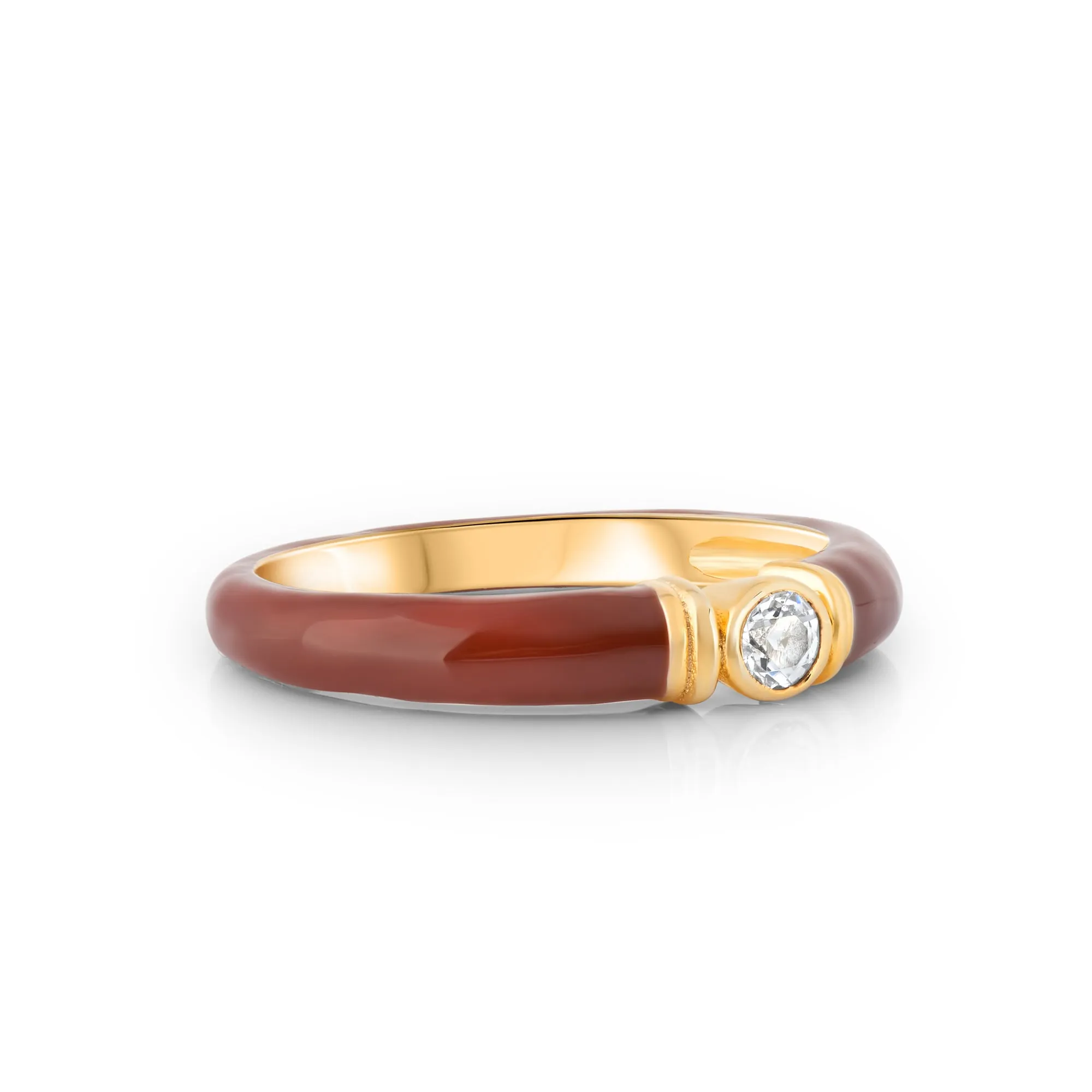 Kiki Brown Enamel Ring