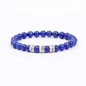 Lapis Lazuli Bracelet with Custom Family Names