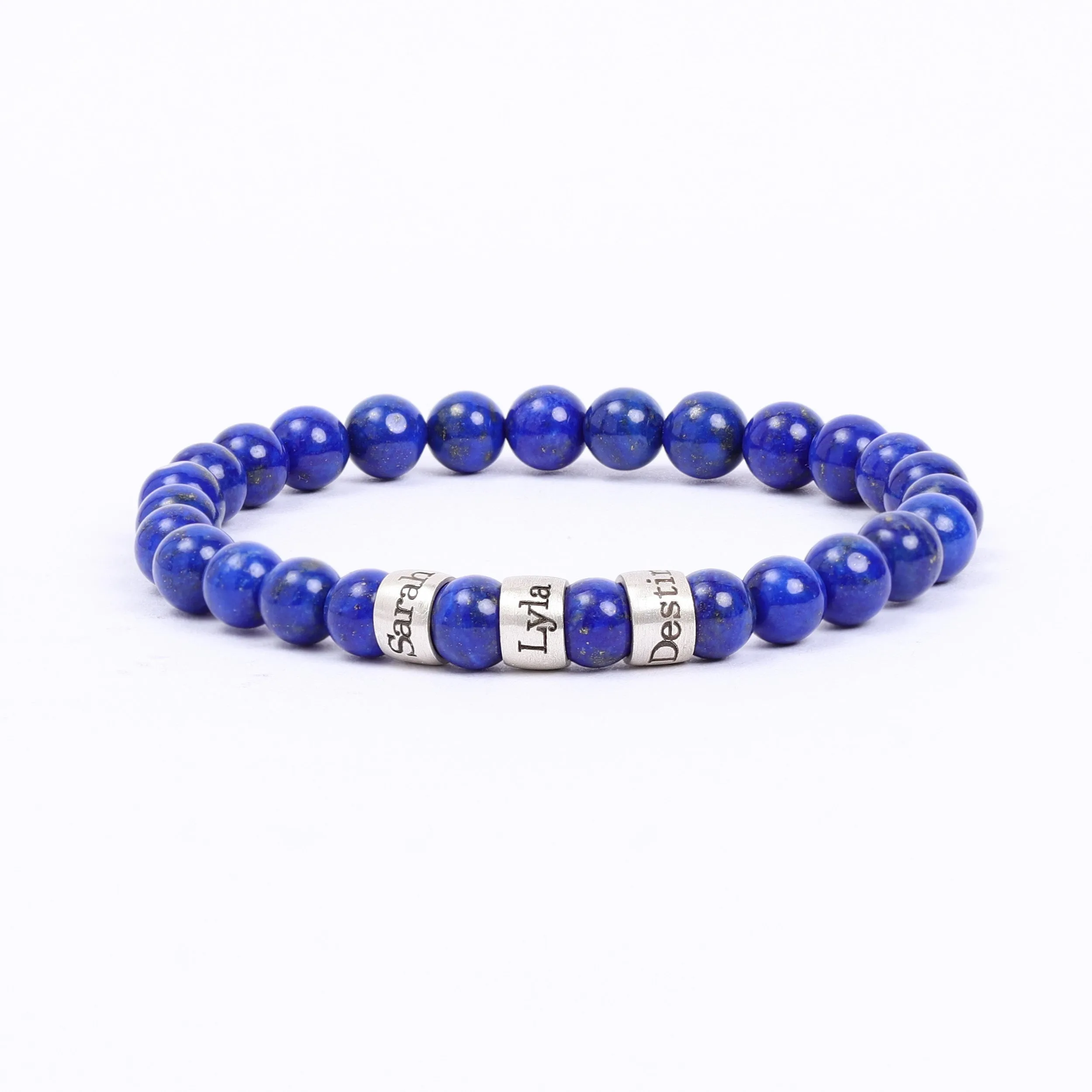 Lapis Lazuli Bracelet with Custom Family Names