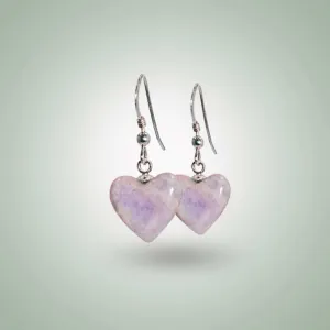 Lavender Heart Earrings