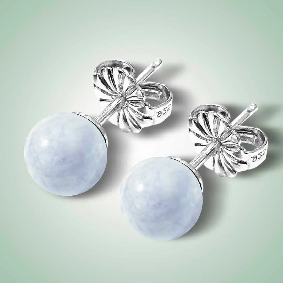 Lavender Jade Stud Earrings