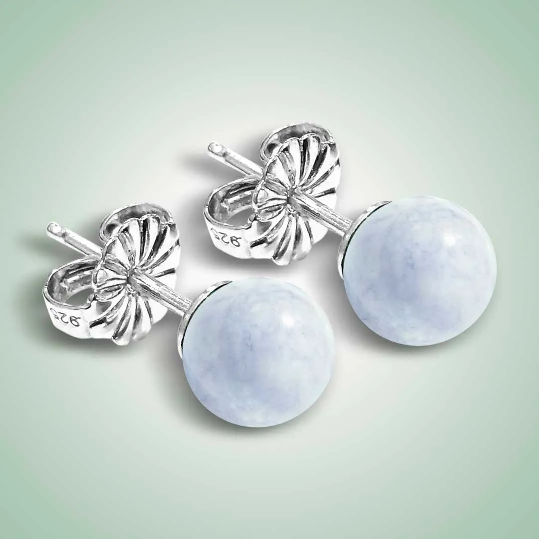 Lavender Jade Stud Earrings