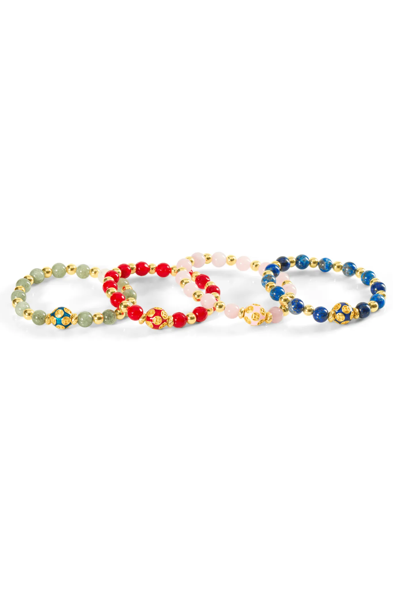 Love Coin Feng Shui Bracelet Stack 18k Gold Vermeil