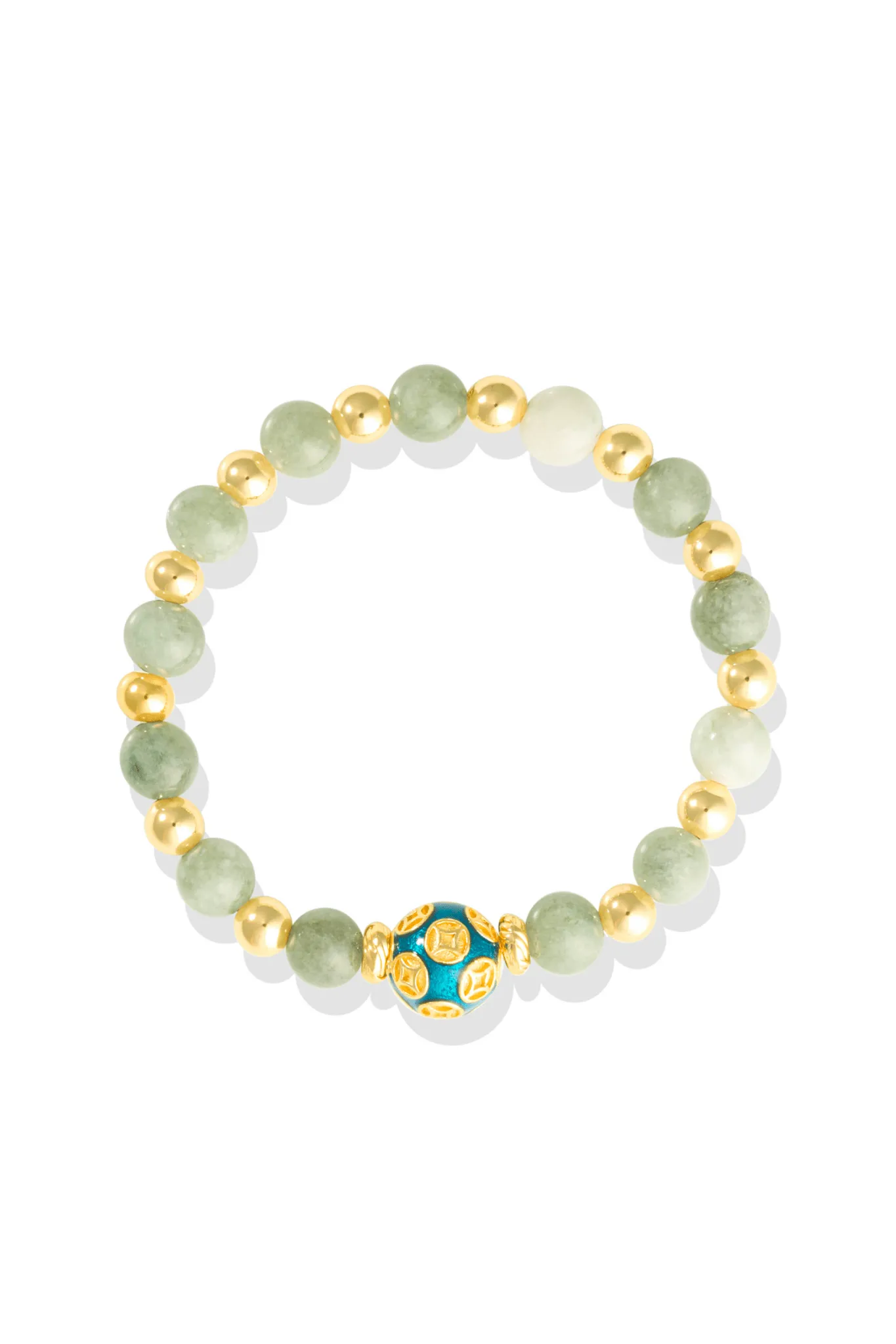 Love Coin Feng Shui Bracelet Stack 18k Gold Vermeil