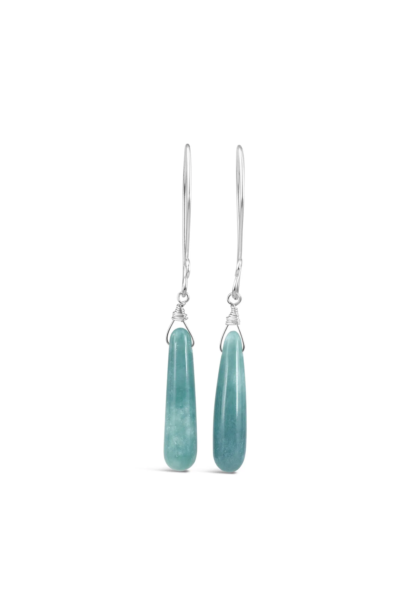Mayan Jade Long Droplet Earrings