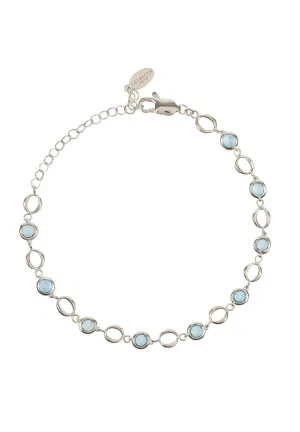 Milan Link Gemstone Bracelet Silver Blue Topaz