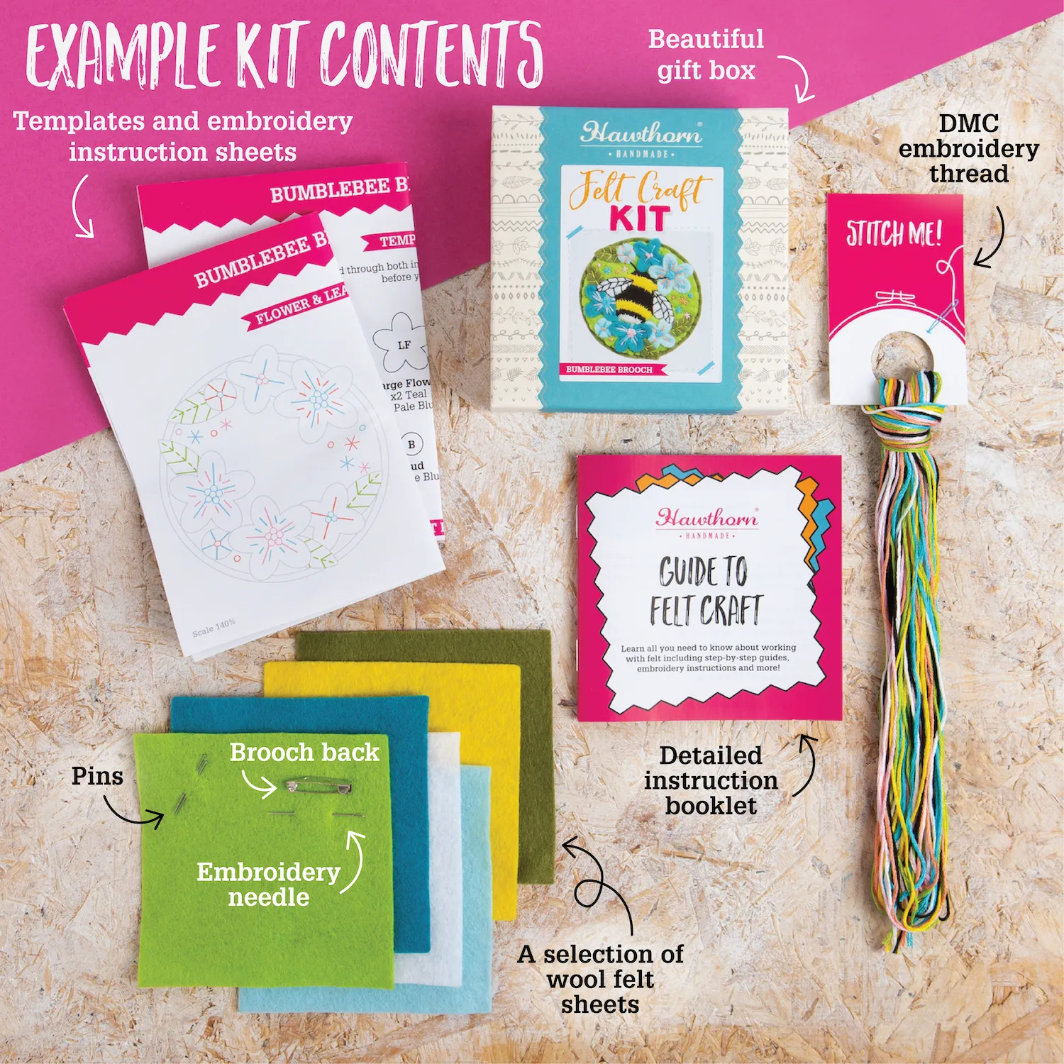 Monstera Felt Craft Brooch Kit