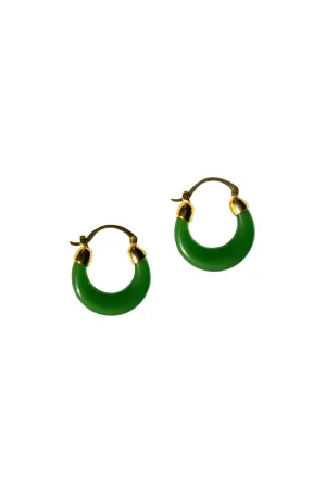Natalie — Green Jade Hoop Earrings